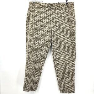 Melissa Paige Woman Stretch Ankle Pants Size 2X Geometric Retro Glam 60s